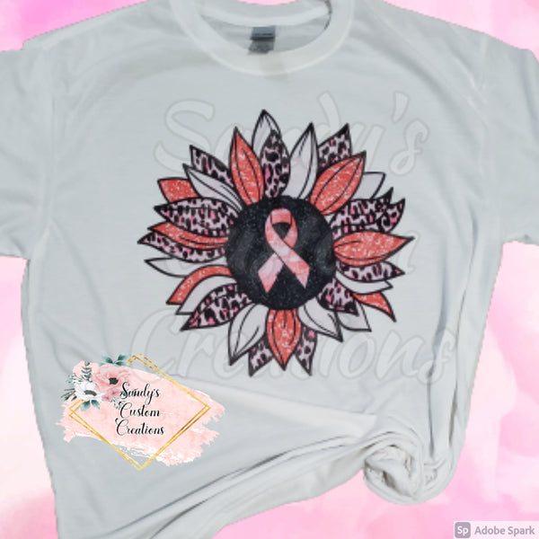 Breast Cancer Ribbon Sunflower